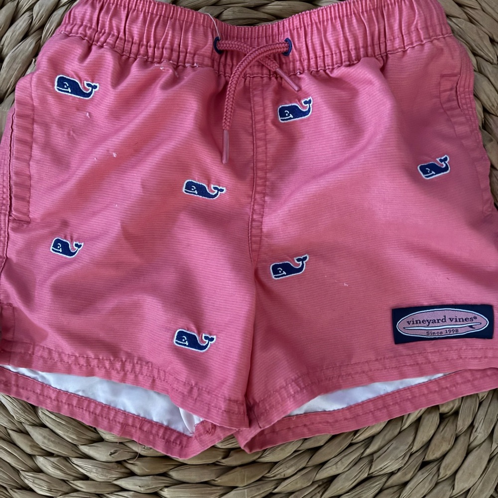 Vineyard Vines Pink Whale Print Kids Shorts